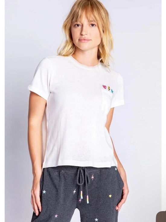 P.J. Salvage Tops - P.J. Salvage One Love Embroidered Tee